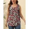 imageSaloogoe Summer Tank Tops for Women Loose Fit Pleated Square Neck Sleeveless Tops Curved Hem Flowy09floral Daisies