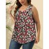 imageSaloogoe Summer Tank Tops for Women Loose Fit Pleated Square Neck Sleeveless Tops Curved Hem Flowy09floral Daisies