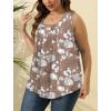 imageSaloogoe Summer Tank Tops for Women Loose Fit Pleated Square Neck Sleeveless Tops Curved Hem Flowy09floral Wood Flower