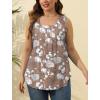 imageSaloogoe Summer Tank Tops for Women Loose Fit Pleated Square Neck Sleeveless Tops Curved Hem Flowy09floral Wood Flower