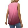 imageSaloogoe Summer Tank Tops for Women Loose Fit Pleated Square Neck Sleeveless Tops Curved Hem Flowy09gradient Burgundy