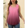 imageSaloogoe Summer Tank Tops for Women Loose Fit Pleated Square Neck Sleeveless Tops Curved Hem Flowy09gradient Burgundy