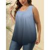 imageSaloogoe Summer Tank Tops for Women Loose Fit Pleated Square Neck Sleeveless Tops Curved Hem Flowy09gradient Grey