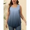 imageSaloogoe Summer Tank Tops for Women Loose Fit Pleated Square Neck Sleeveless Tops Curved Hem Flowy09gradient Grey