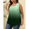imageSaloogoe Summer Tank Tops for Women Loose Fit Pleated Square Neck Sleeveless Tops Curved Hem Flowy10gradient Army Green