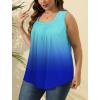 imageSaloogoe Summer Tank Tops for Women Loose Fit Pleated Square Neck Sleeveless Tops Curved Hem Flowy10gradient Sky Blue