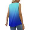 imageSaloogoe Summer Tank Tops for Women Loose Fit Pleated Square Neck Sleeveless Tops Curved Hem Flowy10gradient Sky Blue