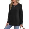 imageSaloogoe Sweatshirt for Women Crewneck Pleated Long Sleeve Shirts Tunic Tops Fashion Winter Clothing 2025Black