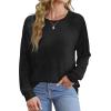 imageSaloogoe Sweatshirt for Women Crewneck Pleated Long Sleeve Shirts Tunic Tops Fashion Winter Clothing 2025Black