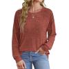 imageSaloogoe Sweatshirt for Women Crewneck Pleated Long Sleeve Shirts Tunic Tops Fashion Winter Clothing 2025Caramel
