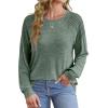 imageSaloogoe Sweatshirt for Women Crewneck Pleated Long Sleeve Shirts Tunic Tops Fashion Winter Clothing 2025Classic Green