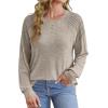 imageSaloogoe Sweatshirt for Women Crewneck Pleated Long Sleeve Shirts Tunic Tops Fashion Winter Clothing 2025Classic Khaki
