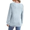 imageSaloogoe Sweatshirt for Women Crewneck Pleated Long Sleeve Shirts Tunic Tops Fashion Winter Clothing 2025Dusty Blue