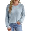 imageSaloogoe Sweatshirt for Women Crewneck Pleated Long Sleeve Shirts Tunic Tops Fashion Winter Clothing 2025Dusty Blue
