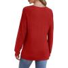 imageSaloogoe Sweatshirt for Women Crewneck Pleated Long Sleeve Shirts Tunic Tops Fashion Winter Clothing 2025Fresh Red