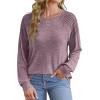 imageSaloogoe Sweatshirt for Women Crewneck Pleated Long Sleeve Shirts Tunic Tops Fashion Winter Clothing 2025Grape Purple