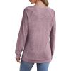 imageSaloogoe Sweatshirt for Women Crewneck Pleated Long Sleeve Shirts Tunic Tops Fashion Winter Clothing 2025Grape Purple