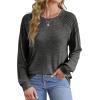 imageSaloogoe Sweatshirt for Women Crewneck Pleated Long Sleeve Shirts Tunic Tops Fashion Winter Clothing 2025Grey Black