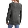 imageSaloogoe Sweatshirt for Women Crewneck Pleated Long Sleeve Shirts Tunic Tops Fashion Winter Clothing 2025Grey Black