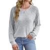 imageSaloogoe Sweatshirt for Women Crewneck Pleated Long Sleeve Shirts Tunic Tops Fashion Winter Clothing 2025Grey White
