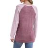 imageSaloogoe Sweatshirt for Women Crewneck Pleated Long Sleeve Shirts Tunic Tops Fashion Winter Clothing 2025Raglan Purple