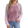 imageSaloogoe Sweatshirt for Women Crewneck Pleated Long Sleeve Shirts Tunic Tops Fashion Winter Clothing 2025Raglan Purple