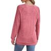 imageSaloogoe Sweatshirt for Women Crewneck Pleated Long Sleeve Shirts Tunic Tops Fashion Winter Clothing 2025Watermelon Red