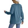 imageSaloogoe Sweatshirt for women Side Split Fall Fashion 2025 Long Sleeve Shirts Trending Now01blue
