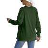 imageSaloogoe Sweatshirt for women Side Split Fall Fashion 2025 Long Sleeve Shirts Trending Now01dark Green