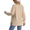 imageSaloogoe Sweatshirt for women Side Split Fall Fashion 2025 Long Sleeve Shirts Trending Now01khaki
