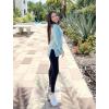 imageSaloogoe Sweatshirt for women Side Split Fall Fashion 2025 Long Sleeve Shirts Trending Now02blue Green