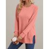 imageSaloogoe Sweatshirt for women Side Split Fall Fashion 2025 Long Sleeve Shirts Trending Now02pink