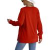 imageSaloogoe Sweatshirt for women Side Split Fall Fashion 2025 Long Sleeve Shirts Trending Now02red
