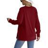 imageSaloogoe Sweatshirt for women Side Split Fall Fashion 2025 Long Sleeve Shirts Trending Now03brick Red