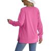 imageSaloogoe Sweatshirt for women Side Split Fall Fashion 2025 Long Sleeve Shirts Trending Now03hot Pink
