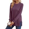 imageSaloogoe Sweatshirt for women Side Split Fall Fashion 2025 Long Sleeve Shirts Trending Now03purple