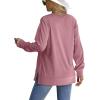imageSaloogoe Sweatshirt for women Side Split Fall Fashion 2025 Long Sleeve Shirts Trending Now04brick Red