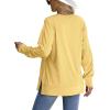 imageSaloogoe Sweatshirt for women Side Split Fall Fashion 2025 Long Sleeve Shirts Trending Now04yellow