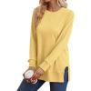 imageSaloogoe Sweatshirt for women Side Split Fall Fashion 2025 Long Sleeve Shirts Trending Now04yellow