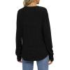 imageSaloogoe Womens Long Sleeve Top Crewneck Basic Lightweight Fall Shirt with Thumb HoleBlack
