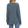 imageSaloogoe Womens Long Sleeve Top Crewneck Basic Lightweight Fall Shirt with Thumb HoleBlue