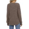 imageSaloogoe Womens Long Sleeve Top Crewneck Basic Lightweight Fall Shirt with Thumb HoleCoffee