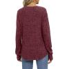 imageSaloogoe Womens Long Sleeve Top Crewneck Basic Lightweight Fall Shirt with Thumb HoleFuchsia