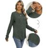 imageSaloogoe Womens Long Sleeve Top Crewneck Basic Lightweight Fall Shirt with Thumb HoleGreen