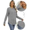 imageSaloogoe Womens Long Sleeve Top Crewneck Basic Lightweight Fall Shirt with Thumb HoleLightgrey