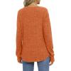 imageSaloogoe Womens Long Sleeve Top Crewneck Basic Lightweight Fall Shirt with Thumb HoleOrange
