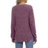 imageSaloogoe Womens Long Sleeve Top Crewneck Basic Lightweight Fall Shirt with Thumb HolePurple Red