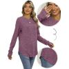 imageSaloogoe Womens Long Sleeve Top Crewneck Basic Lightweight Fall Shirt with Thumb HolePurple Red