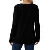 imageSaloogoe Womens Long Sleeve Tops V Neck Shirts Lightweight Tunic Sweaters Fashion 2024Black