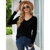 imageSaloogoe Womens Long Sleeve Tops V Neck Shirts Lightweight Tunic Sweaters Fashion 2024Black